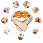 Aparat de masaj cervical, cu incalzire, infrarosu si bile, pentru umeri si gat, 24W, piele - imagine 5