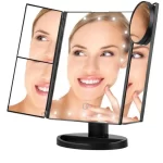 Oglinda cosmetica LED extensibila, buton tactil