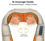 Aparat de masaj cervical, cu incalzire, infrarosu si bile, pentru umeri si gat, 24W, piele - imagine 6