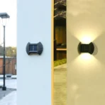 Set 4 lampi solare exterioare pentru perete, iluminare sus-jos - imagine 5