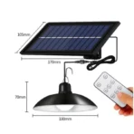 Lampa solara suspendata, cu telecomanda, 90 Lm/W - imagine 4