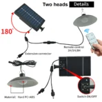 Lampa solara suspendata, cu telecomanda, 90 Lm/W - imagine 6