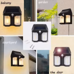 Lampa solara de perete dubla cu Senzor de miscare si 3 moduri iluminare - imagine 2