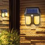 Lampa solara de perete dubla cu Senzor de miscare si 3 moduri iluminare - imagine 7