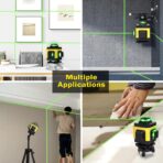 Nivela Laser 4D cu 16 Linii, Autonivelare, Telecomandă, Lumina Verde, Trepied 150 cm, Platformă de Ridicare - imagine 4