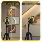 Nivela Laser 4D cu 16 Linii, Autonivelare, Telecomandă, Lumina Verde, Trepied 150 cm, Platformă de Ridicare - imagine 3