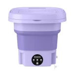 Mini Masina de Spalat, Portabila si Pliabila, Capacitate de 8L, Functie de Stoarcere, 3 Programe de spalare, Mov