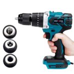 Trusa 4 Scule cu 3 Acumulatori 128V, Bormasina Impact, Polizor Unghiular, Ciocan Rotopercutor, Autofiletanta - imagine 5