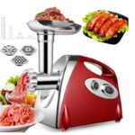 Masina de Tocat Carne 3500W cu Accesorii , Carnati si Chiftele, 3 Site din Inox, Functia Revers si Motor din Cupru