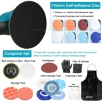 Aparat Polish Auto, 2 Acumulatori 36V, fara fir, portabil, 2500-5000 Rpm, 8 Viteze, Albastru/Negru - imagine 5