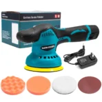 Aparat Polish Auto, 2 Acumulatori 36V, fara fir, portabil, 2500-5000 Rpm, 8 Viteze, Albastru/Negru