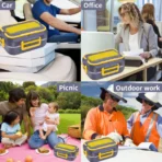 Cutie Electrica pentru Prânz, 1.5 Litri, din Oțel Inoxidabil, 220V/12V-24V, Ideala pentru Birou si Călătorii - imagine 2