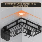 Set 2 rafturi de colt pentru baie sau bucatarie, cu suport pentru periuta si pasta de dinti - imagine 6