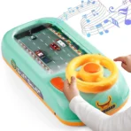 Jucarie Interactiva volan de condus cu circuit curse, sunete si functii, alimentare USB, pentru Copii 3-6 Ani