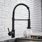 Baterie profesionala, cu dus flexibil, 2 functii de curgere a apei, negru