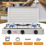 Aragaz portabil pe gaz cu 3 arzatoare – camping si uz casnic - imagine 4