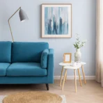 Set 2 masute de cafea stil nordic, design modern, MDF si lemn , alb si natural - imagine 2