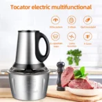 Tocator electric carne si legume, 4 lame inox, 2 viteze, capacitate mare, bol inox - imagine 2
