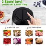 Tocator electric carne si legume, 4 lame inox, 2 viteze, capacitate mare, bol inox - imagine 4