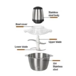 Tocator electric carne si legume, 4 lame inox, 2 viteze, capacitate mare, bol inox - imagine 10